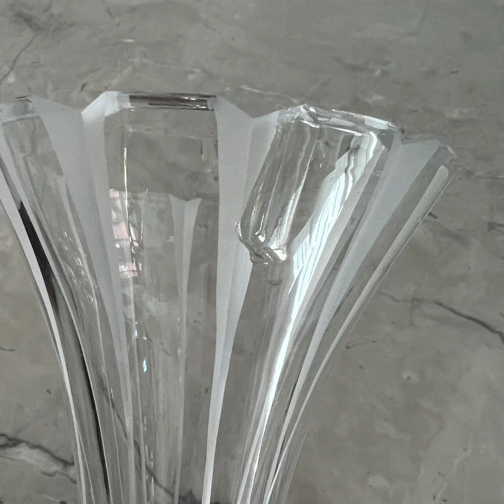 Fluted crystal vase - 9